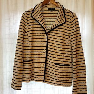 Talbots 3-button striped cotton blend jacket. Classic.